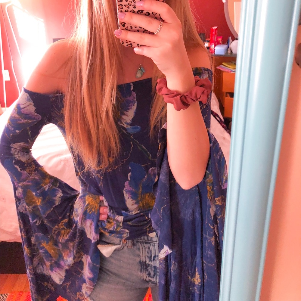 Free People Floral Long sleeve shirt